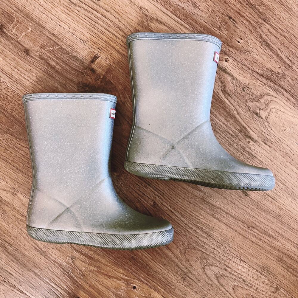 Silver Glittery Hunter Boots